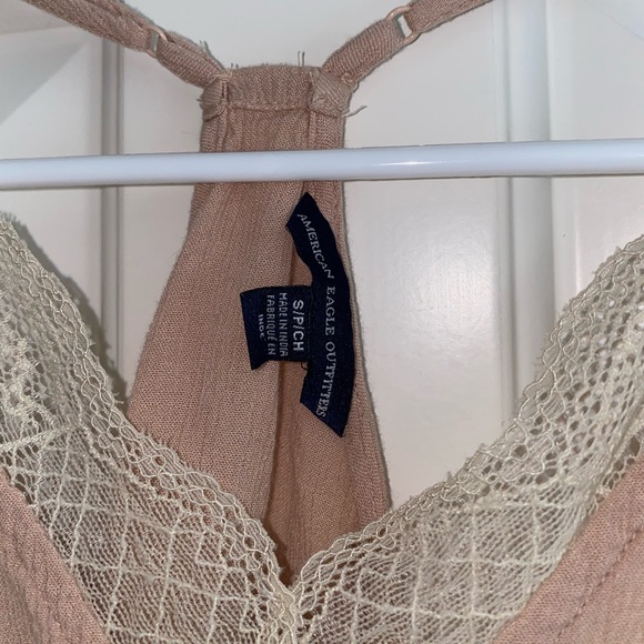 Dusty Rose Pink Lace Trim Tank Top - Picture 4 of 5